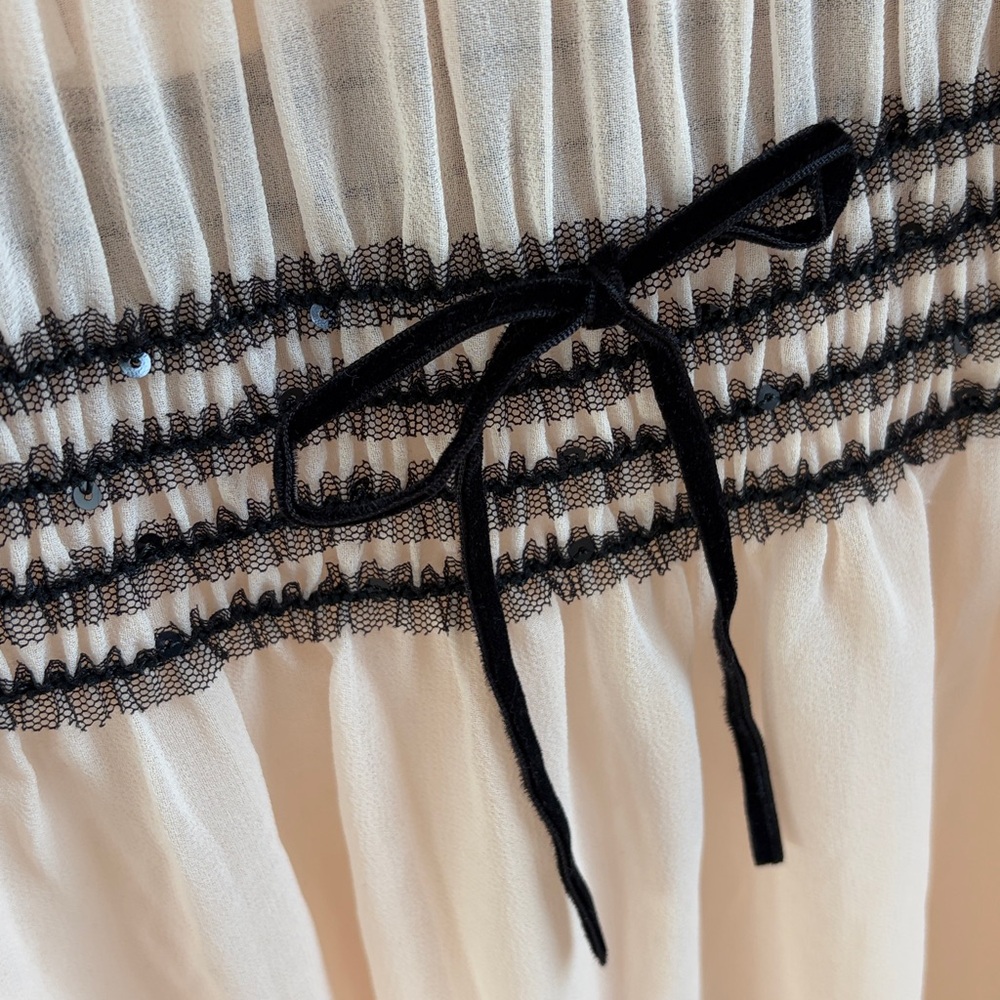 NWOT | Forever 21 Striped Organza Cami Maxi Dress Women's Size M Bow Embellished - Picture 5 of 9